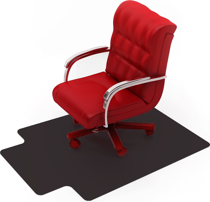 Floortex Advantagemat® Black Vinyl Lipped Chair Mat for Hard Floor - 36" x 48"