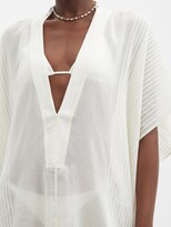 Thumbnail for your product : SU PARIS Lamu V-neck Striped Cotton-muslin Kaftan