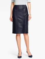 Navy Leather Skirt - ShopStyle