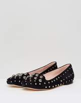 Thumbnail for your product : Office Floodlight Studded Suede Flat Shoes