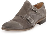 Thumbnail for your product : John Varvatos Suede Double-Monk Shoe, Stone