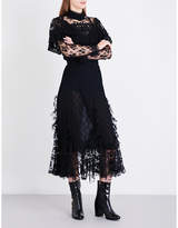 Thumbnail for your product : Anna Sui Ruffled floral-lace top