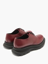 Thumbnail for your product : Alexander McQueen Tread Exaggerated-sole Leather Derby Shoes - Burgundy