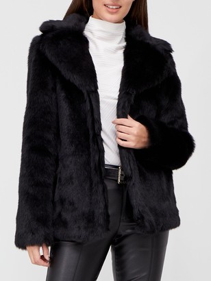 short black fur jacket uk