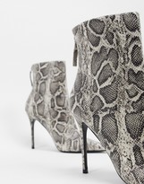 Thumbnail for your product : Topshop pointed snakeskin stiletto boots in grey
