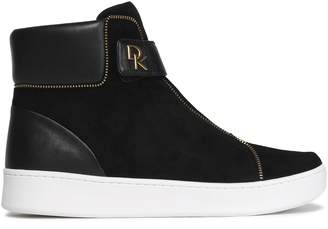 DKNY Leather And Suede High-top Sneakers