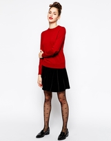 Thumbnail for your product : Love Moschino Long Sleeve Round Neck Sweater with Heart Elbow Patches
