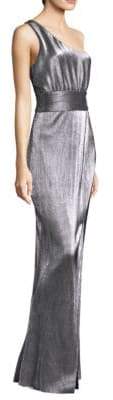 LIKELY Chandler One-Shoulder Metallic Gown