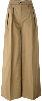 Moncler pleated wide leg trousers - women - Cotton - 38
