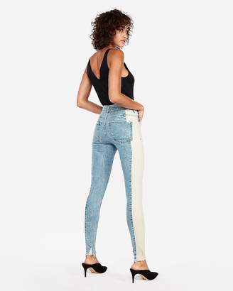 Express High Waisted Two Tone Stretch Ankle Leggings
