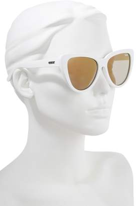 Quay Stray Cat 58mm Mirrored Cat Eye Sunglasses