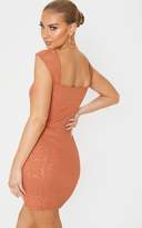 Thumbnail for your product : PrettyLittleThing Black Textured V Bar Sleeveless Bodycon Dress