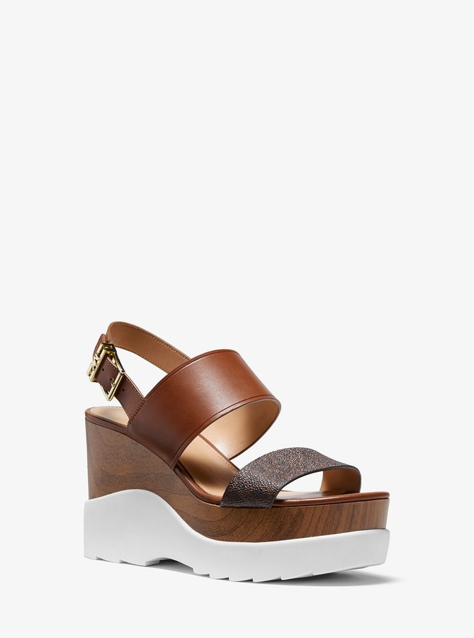 mackay embossed leather wedge