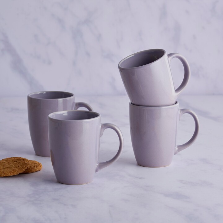 Dunelm Set of 4 Lilac Gloss Stoneware Mugs Lilac ShopStyle