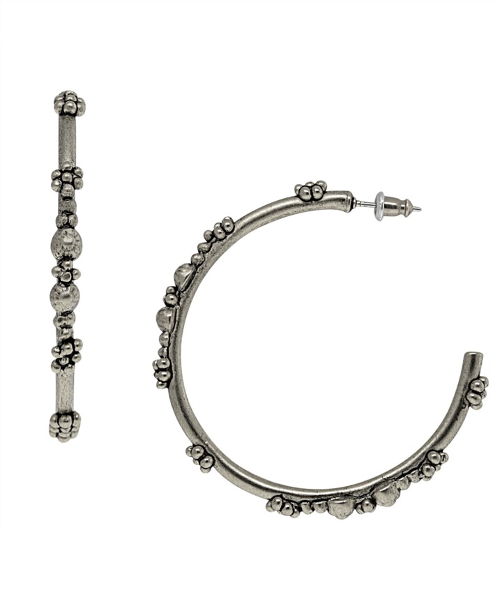 Pewter Hoop Earrings | Shop the world's largest collection of fashion 
