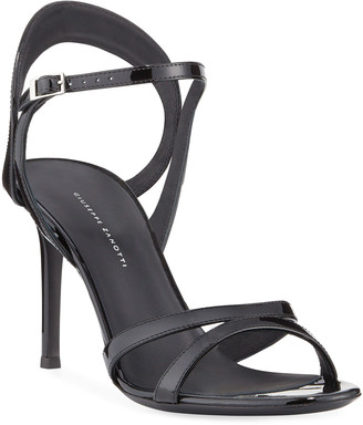 black patent sandals mid heel