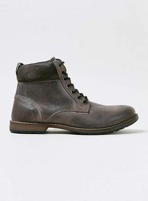Topman Grey Leather Cuff Boots
