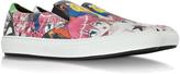 Thumbnail for your product : DSQUARED2 Manga Print Leather Slip On Sneaker