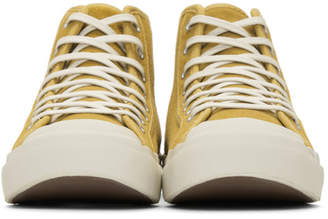 YMC Yellow Suede Wing Tip High-Top Sneakers
