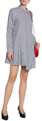 Equipment Asymmetric Striped Cotton-Poplin Mini Shirt Dress