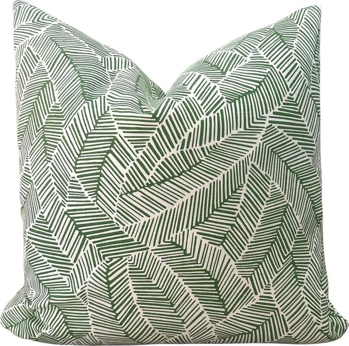 Schumacher Abstract Leaf Pillow Cover // Green, Throw 20 22 24 26 Euro Lumbar
