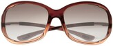 Thumbnail for your product : Tom Ford TF0328 01B Carola Sunglasses, Black/Grey