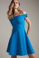 Thumbnail for your product : Karen Millen Ponte Rivet Detail Bardot Jersey Skater Dress