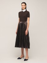 Thumbnail for your product : Ralph Lauren Collection Pleated Sequined Tulle Midi Skirt
