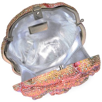 Judith Leiber Couture Apricot Rose Crystal Clutch