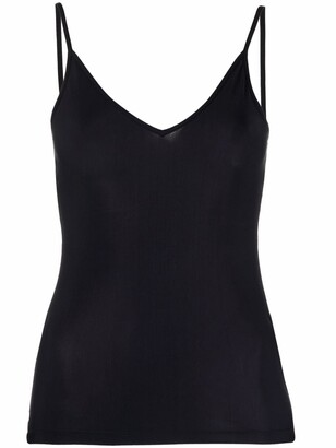 spaghetti strap black tank top