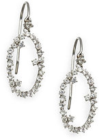 Thumbnail for your product : Suzanne Kalan White Sapphire & 14K White Gold Starburst Oval Drop Earrings