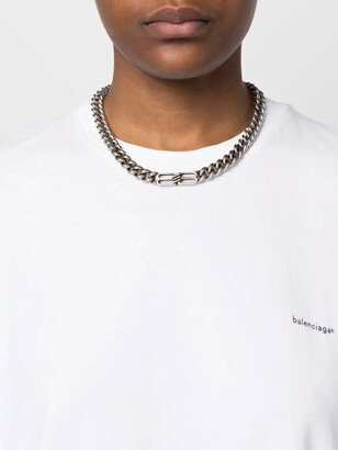 Balenciaga BB Icon gourmette-chain necklace - ShopStyle