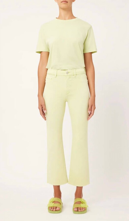 DL1961 - Women's Bridget Boot High Rise Instasculpt Crop In Light Limeaid