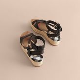 Thumbnail for your product : Burberry Leather and House Check Espadrille Sandals