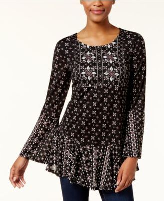 Style&Co. Style & Co Printed Cross-Back Tunic, Created for Macy's