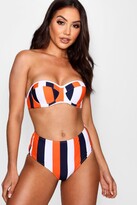 Thumbnail for your product : boohoo School Stripe Underwired High Waisted Bikini