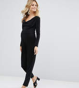 Thumbnail for your product : ASOS Maternity Cowl Neck Jersey Peg Leg Jumpsuit