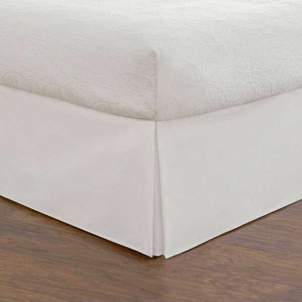 Fresh Ideas Queen Tailored Poplin Bedskirt 18" Drop Easy Care, Machine Washable, Cotton Blend, 250 Thread Count