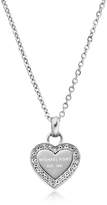 Michael Kors Heritage Stainless Heart Necklace w/Crystals