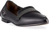 Thumbnail for your product : Brunello Cucinelli Monili Leather Pointed Ballet Flats