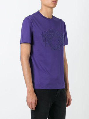 Versace 3D Medusa embroidered T-shirt