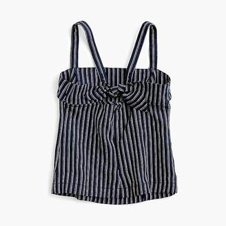 J.Crew Petite Point Sur turnover top in striped linen-cotton