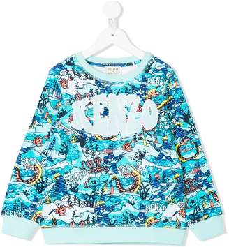 Kenzo Kids sea creature logo embroidered sweatshirt