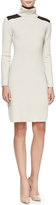 Thumbnail for your product : Kate Spade Span Class="Product-Displayname"]Long-Sleeve Leather-Patch Sweater Dress[/Span]