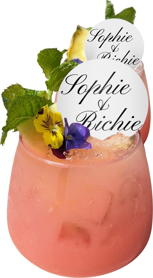 50 Edible Toppers - Customizable Cocktail Garnishes Cocktail Decorations | Personalized Bar