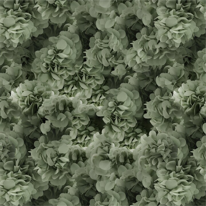 Moooi Small Hortensia Green Square Rug In Soft Yarn Polyamide, Andrés Reisinger