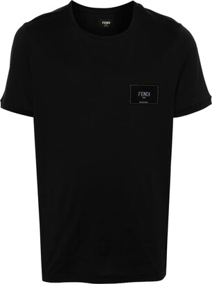 【送料&関税込】Fendi Logo Printed Crewneck T-shirt T-shirt Coton Noir | Fendi
