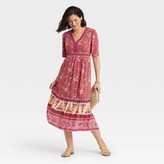Target Women’s Short Sleeve V-Neck Dress – Knox Rose™ – Rust