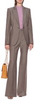 Thumbnail for your product : Victoria Beckham Checked high-rise flared wool pants