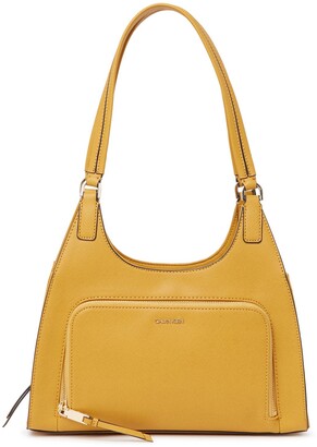 Calvin Klein Ava Saffiano Leather Organizational Shoulder Bag - ShopStyle